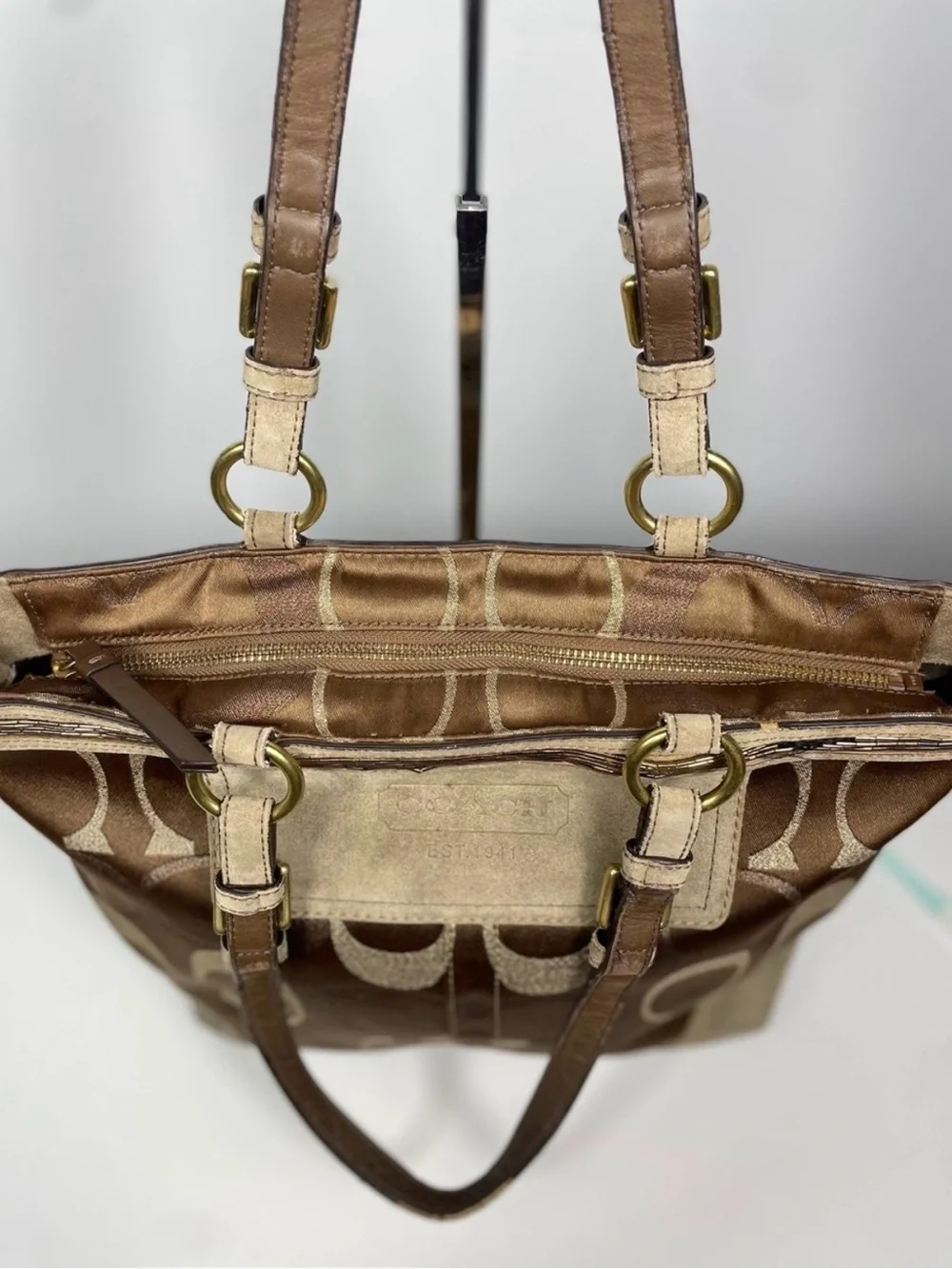 Coach Vintage 2006 Signature C Lilia Metallic Tote Bag